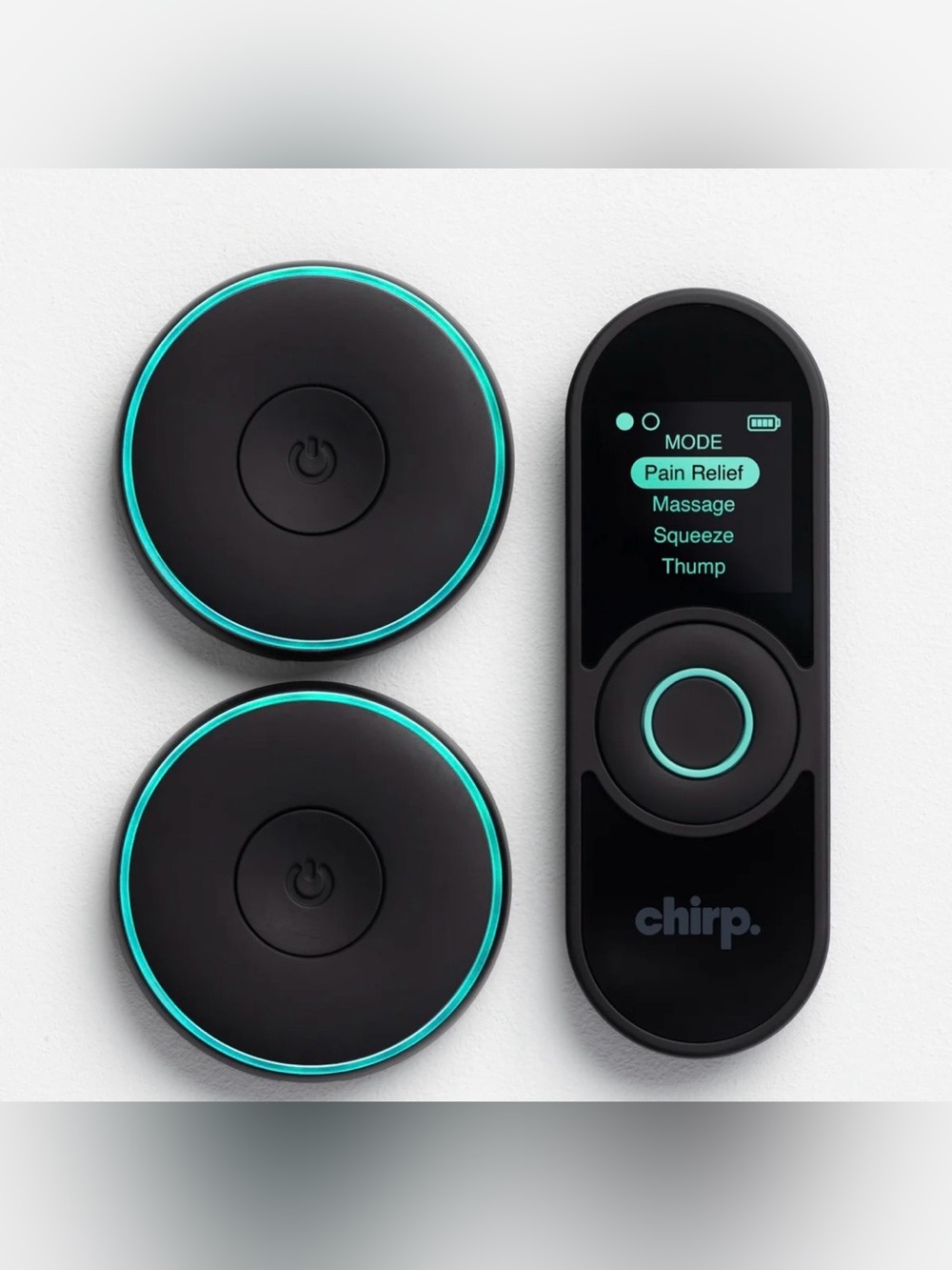 Chirp Wireless TENS Pain Relief System - Black with Teal Accents